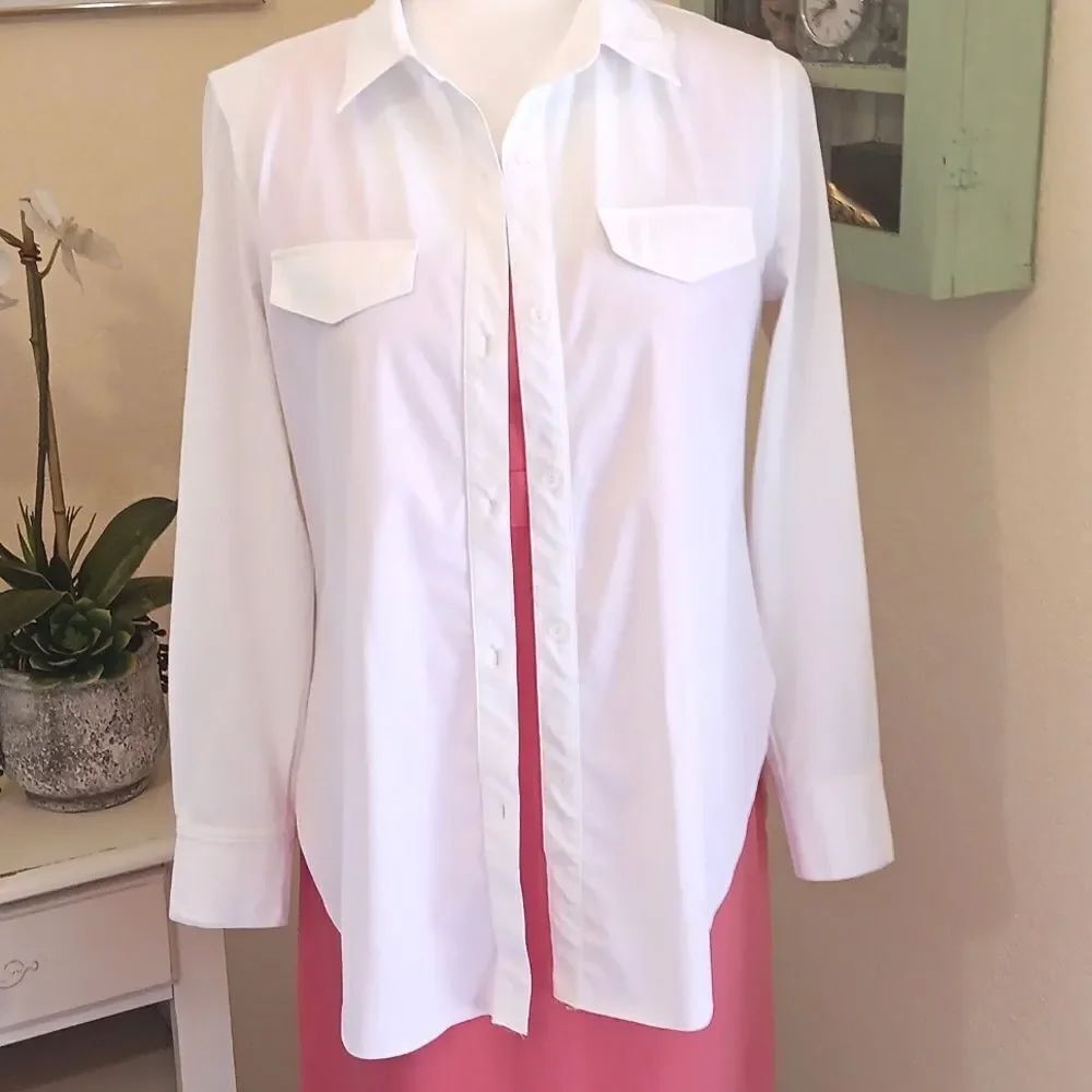 Lysse White Nylon Blouse.
